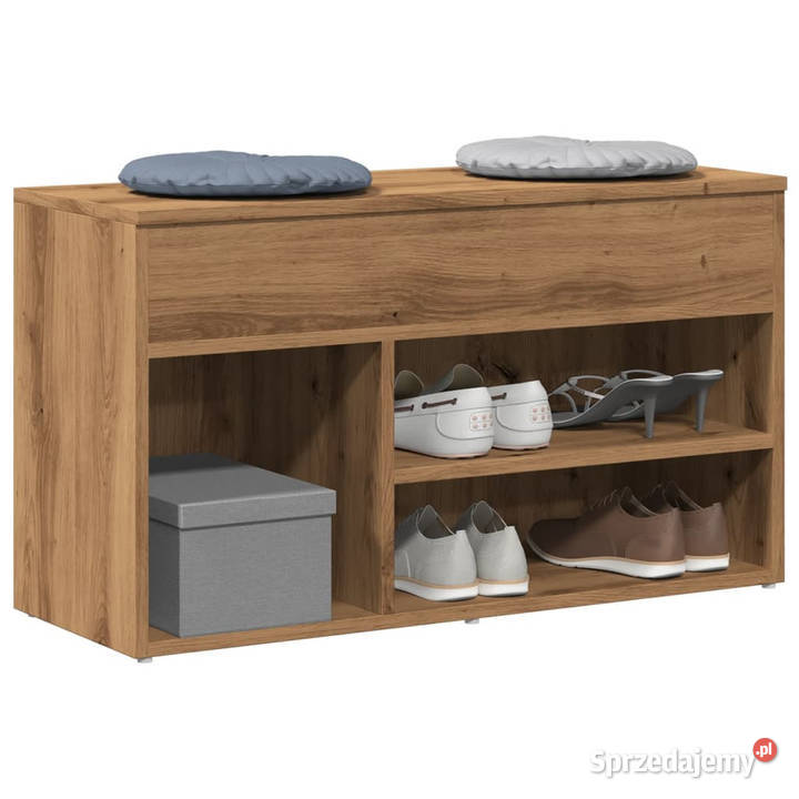 Ławka ze schowkiem na buty dąb artisan 80x30x45 Szafki Warszawa