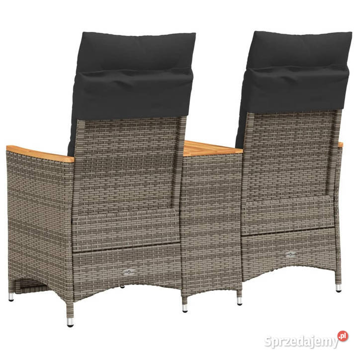 Rozkładana sofa ogrodowa 2 os ze stolikiem szara mazowieckie
