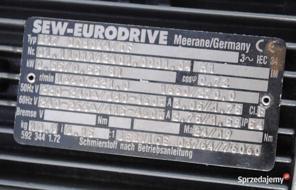 Motoreduktor 055kw 221obrmin Firmy SEWEurodrive lubuskie