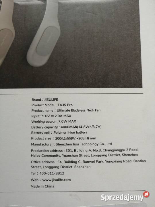 Wentylator JISULIFE FA35Pro Neck Fan śląskie Zawiercie