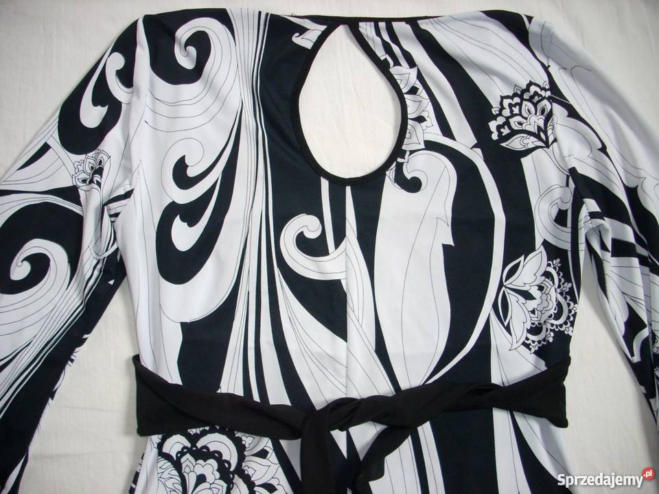 Cotton Club Bluzka wiązana Czarno Biała 36 Inny wzór Nowy Sącz