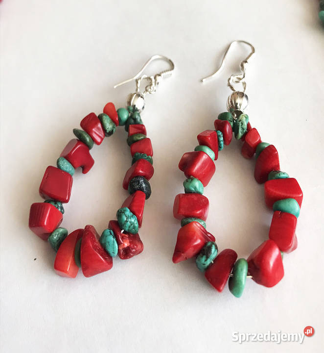 Naszyjnik z naturalnego korala i turkusu Naszyjniki podlaskie Łomża