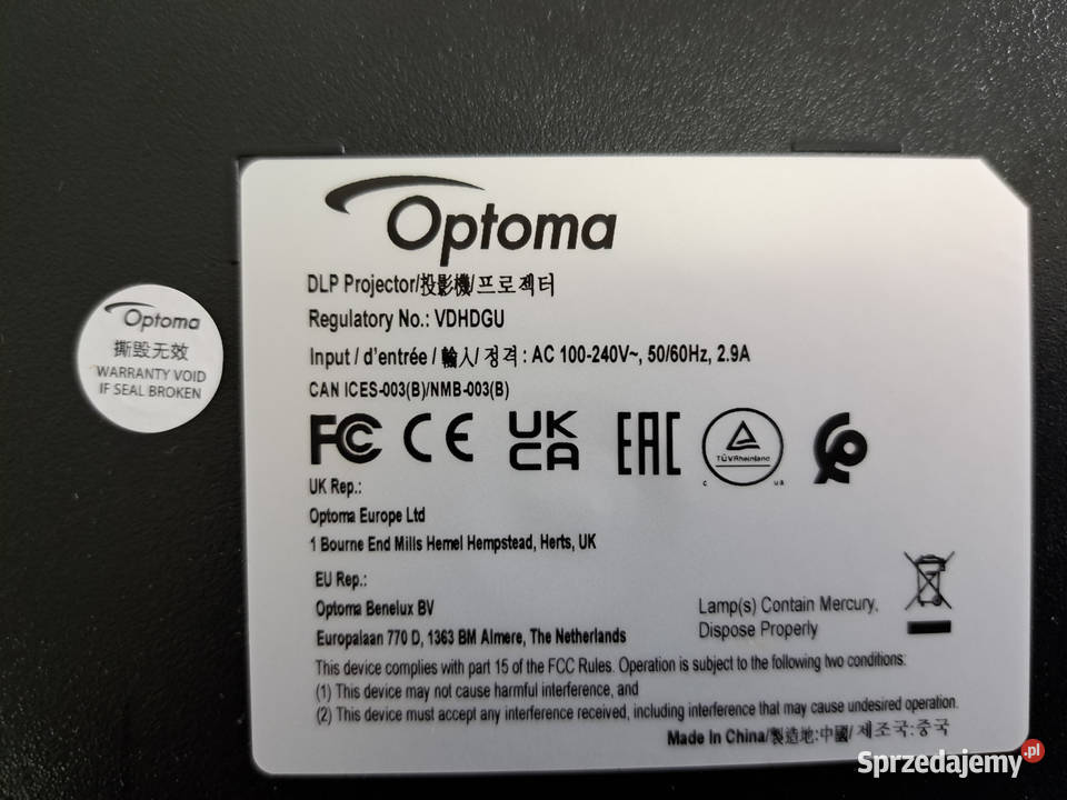 Projektor Optoma HD146X Full HD 3600 lm 2024 Warszawa sprzedam