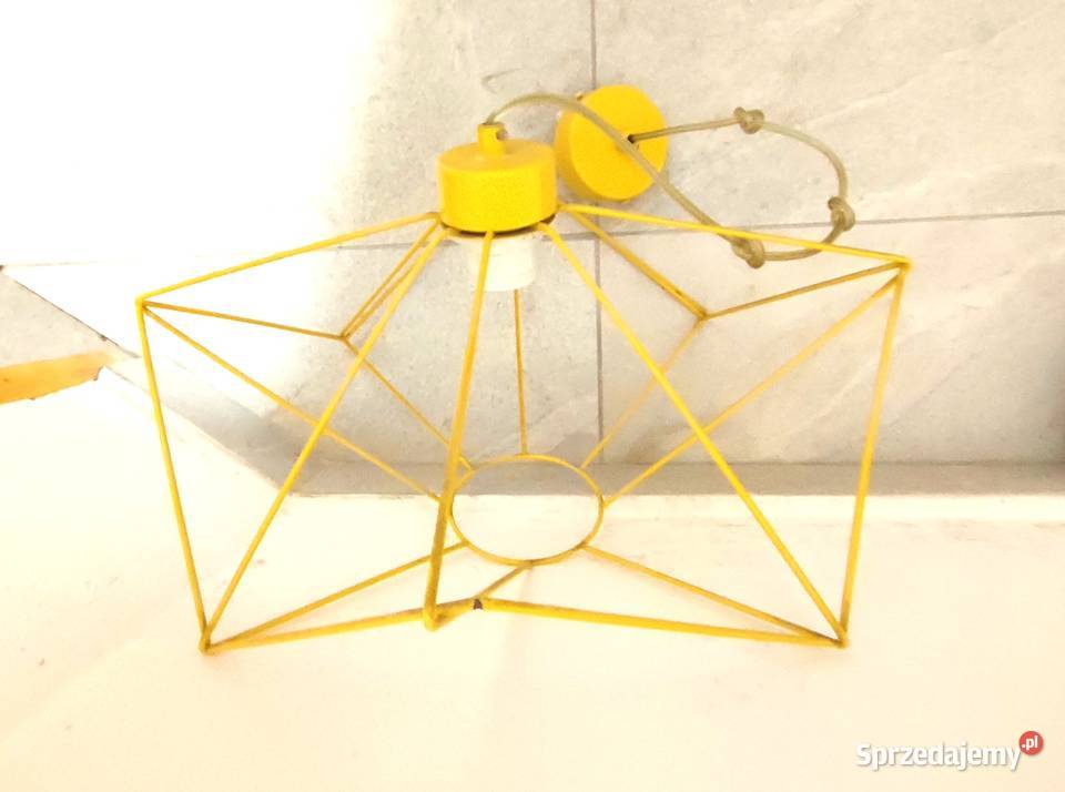 żółta druciana lampa wisząca sufitowa Gdańsk