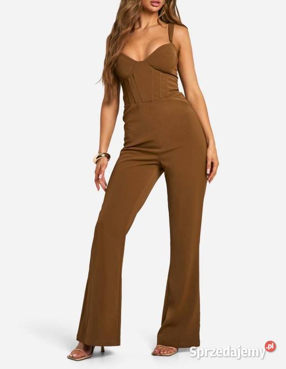 Nowy Boohoo brązowy kombinezon gorsetowy L 40 Garsonki i kostiumy Warszawa