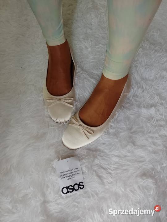 41 ASOS Kremowe baleriny wieczorowe z Londynu Kraków sprzedam