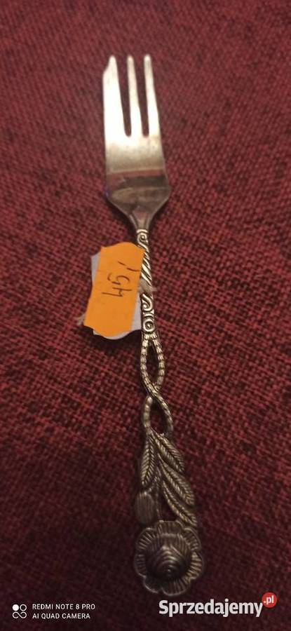 Platerowy widelczyk do owoców Sygnowane Gdańsk