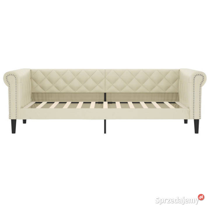 Sofa z materacem kremowa sztuczna skóra 90x200 Warszawa