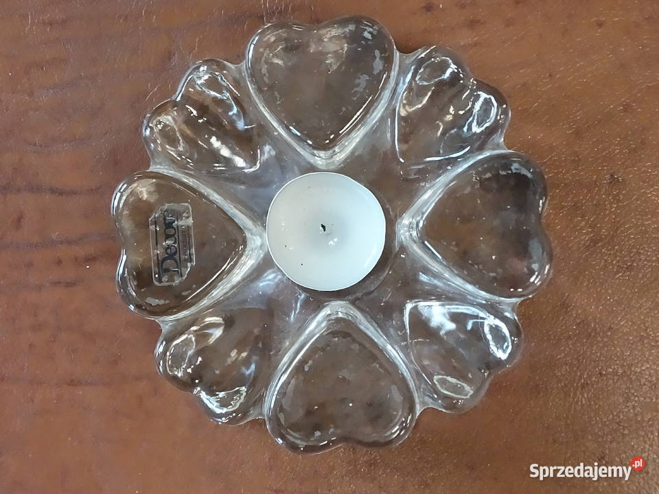 Ciężki szklany świecznik na tealight Decore