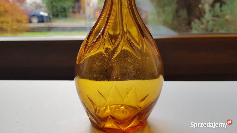 Stara szklana karafka kolorowe szkło Dąbrowa Górnicza