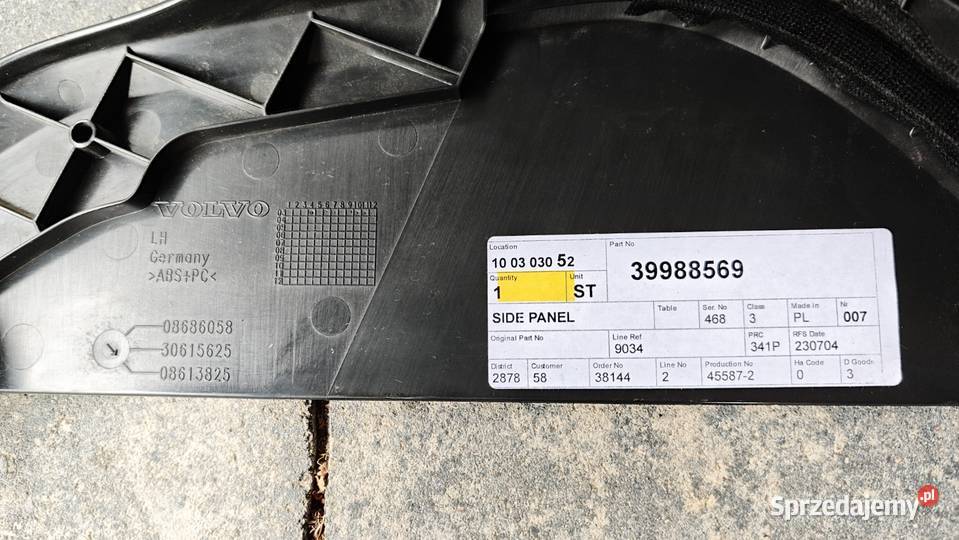 Maskownica boczna fotela lewego Volvo S40II V50 osobowe Białystok