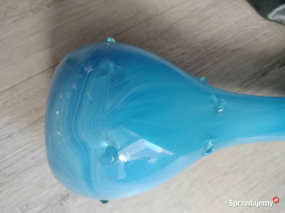 Wazon sękacz niebieski że smugami prl Porcelana i szkło Choszczno