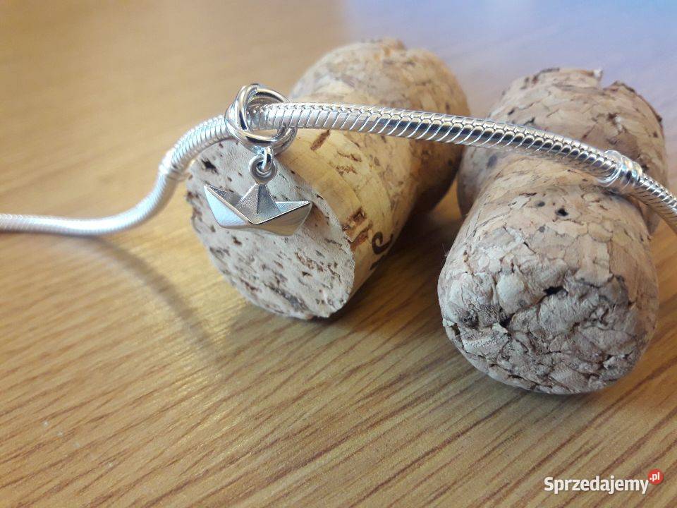 Pandora Charm koralik zawieszka łódka statek srebrne