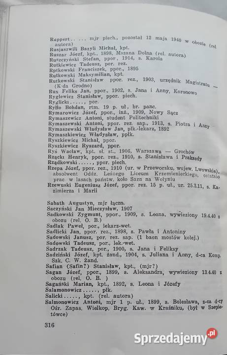 Adam Moszyński Lista katyńska Omnipress 1989 r Koźminek