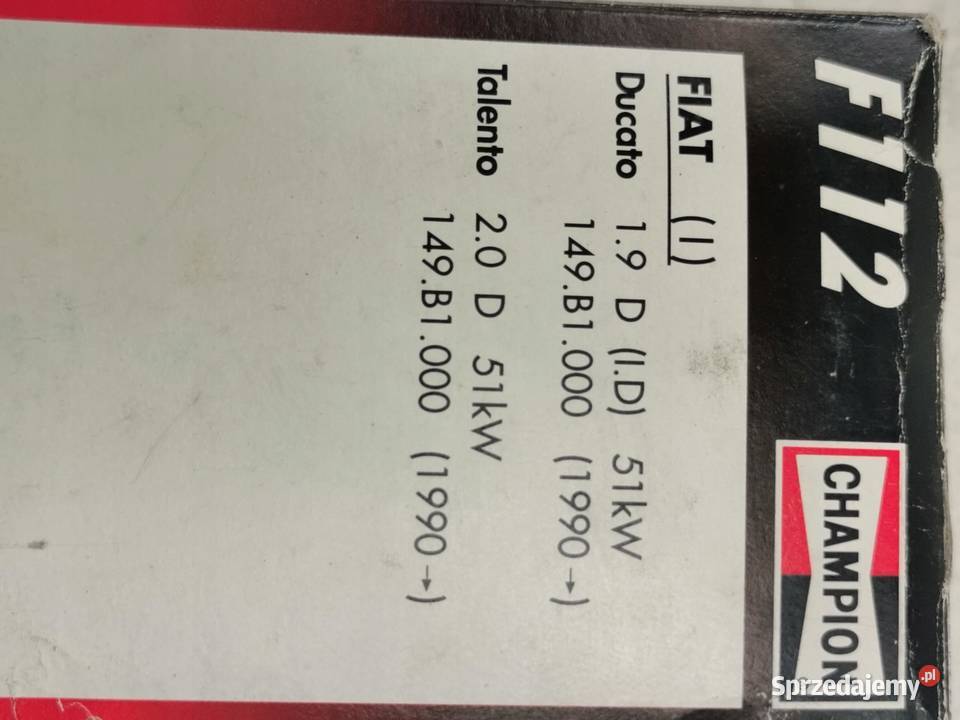 FILTR OLEJU FIAT DUCATO 19 TD 2002 NOWY CHAMPION