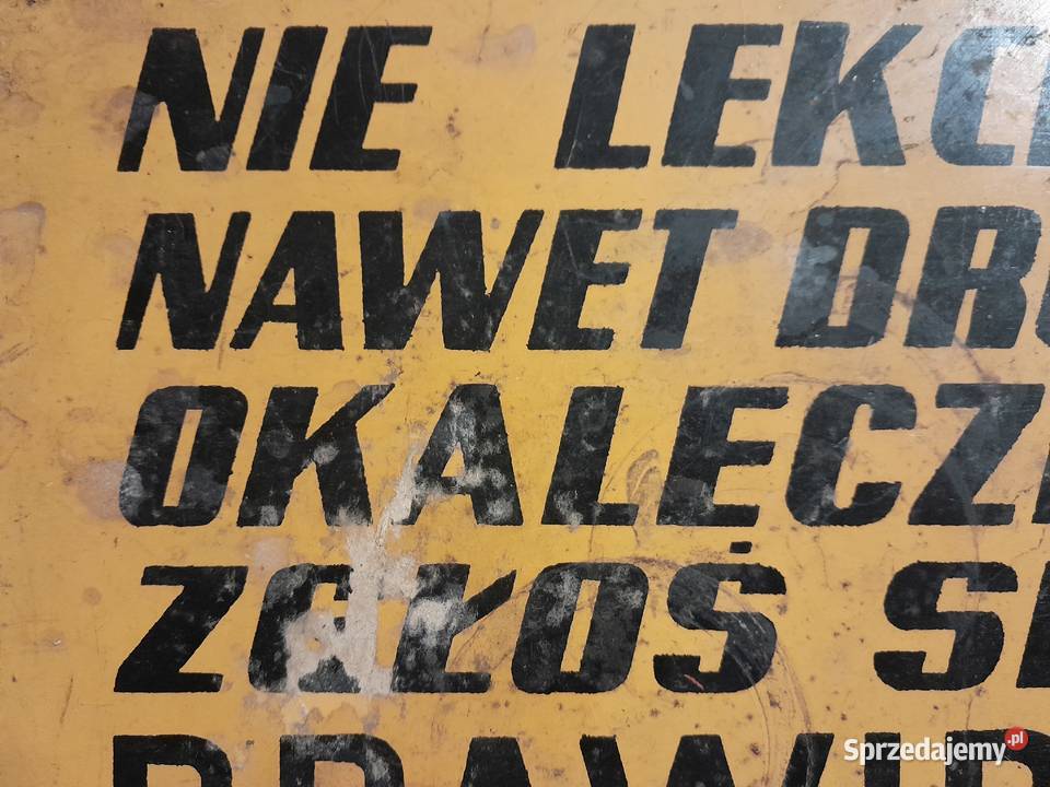 Stara tablica informacyjna BHP zakładowa zabytek Dąbrowa Górnicza