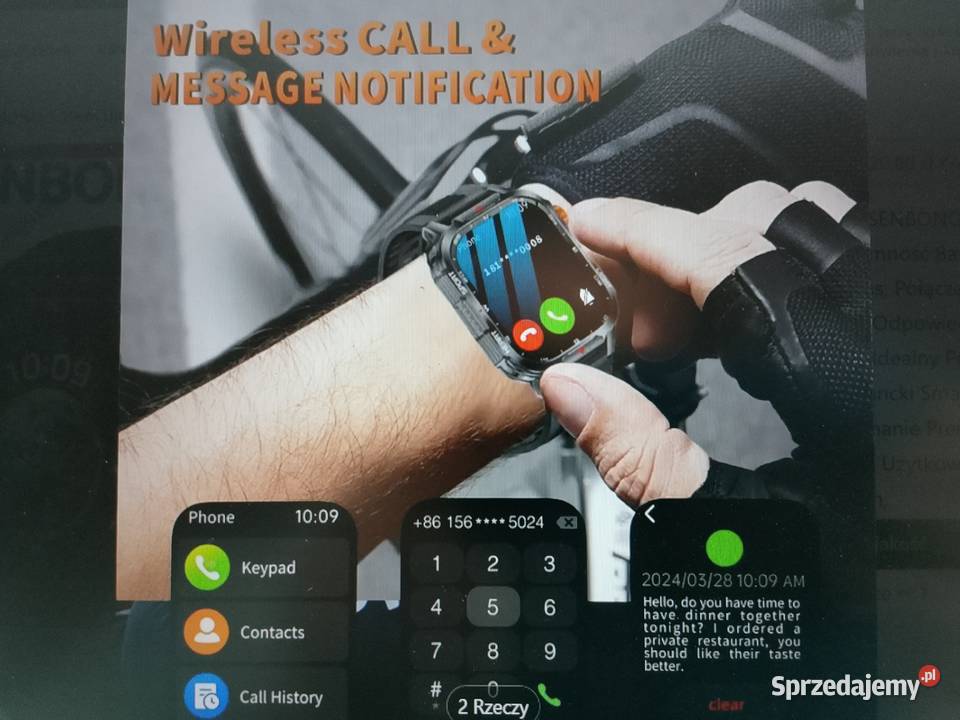 Smartwatch Fitness Tracker czarny z akumulatorem Zgierz