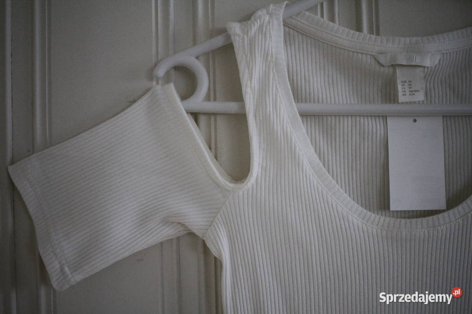 biały top HM xs 34 cold shoulder odkryte ramiona Toruń sprzedam