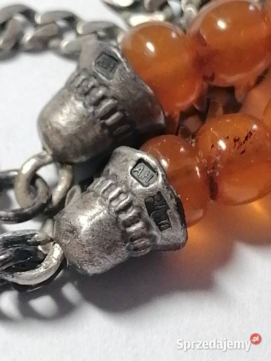 Naszyjnik bursztyn srebro Zolotniki 84 Białystok sprzedam