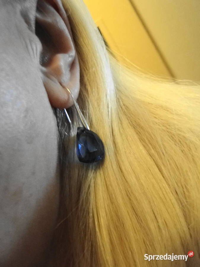 Kolczyki srebro i błękitne kryształki Warszawa