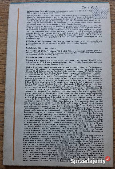 Góry Świętokrzyskie mapa turystyczna małopolskie Kraków sprzedam