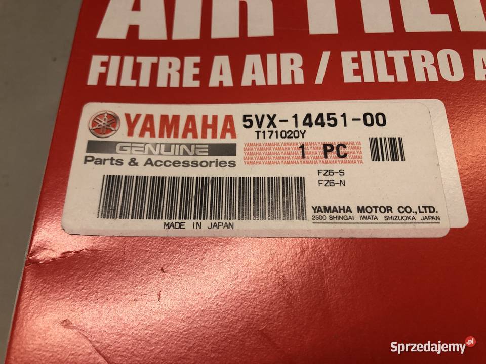 Filtr powietrza Yamaha FZ6 5VX1445100 Oryginał