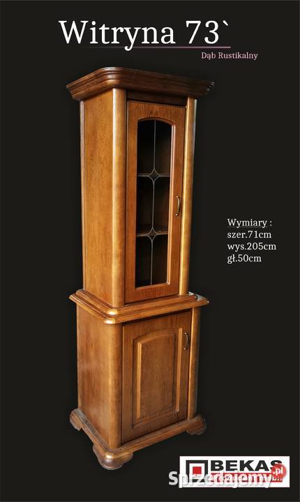 Stylowa śliczna Biblioteczka 123 Witryna Dębowa 204cm Katowice sprzedam