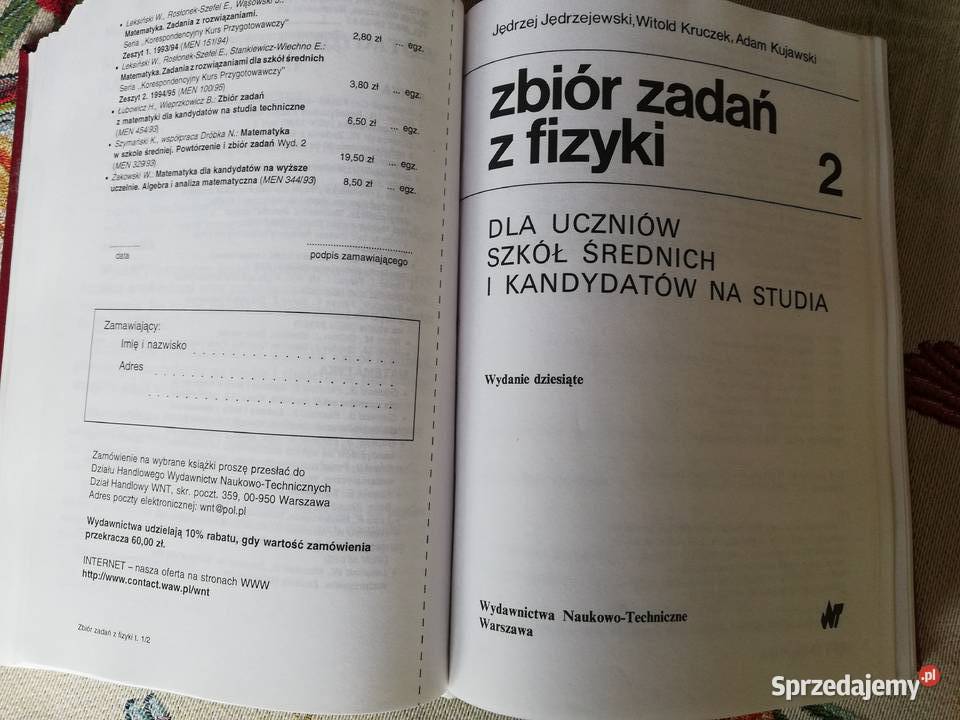 Zbiór zadań z fizyki Jędrzejewski Kruczek ISBN 8320420881