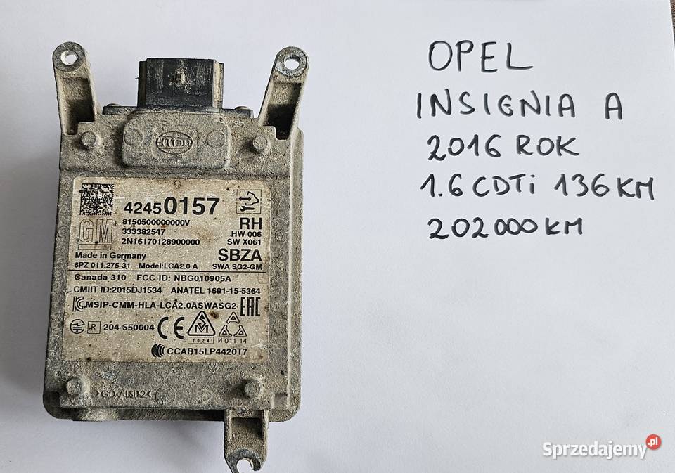 Moduł strefy kontroli bocznej Opel Insignia A Kielce