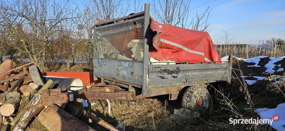 Przyczepa z kiprem zarejestrowana nieuszkodzony Przyczepy rolnicze Łącko