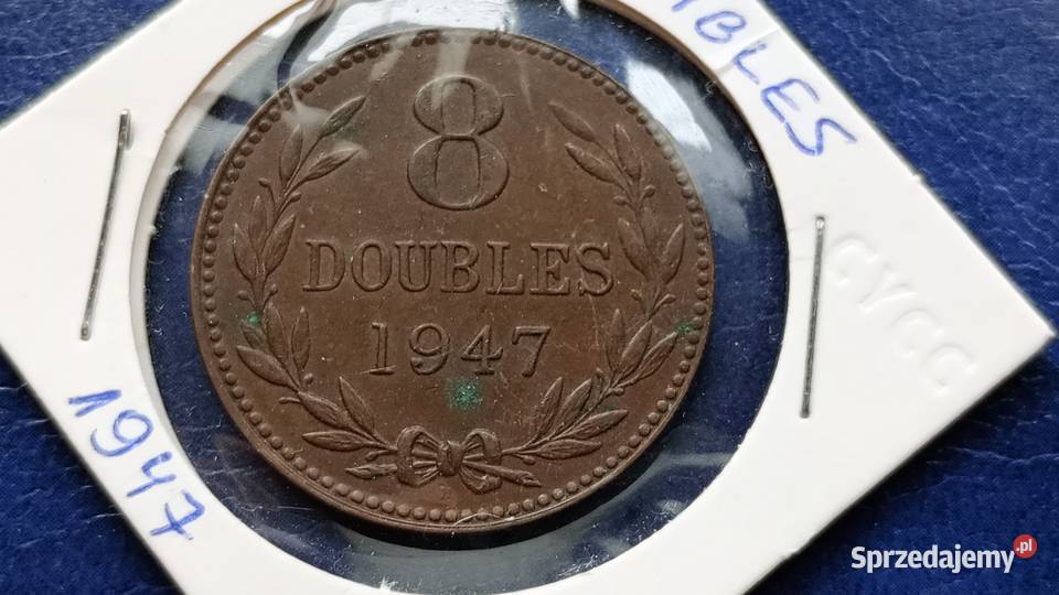Stare monety 8 doubles 1947 Guernsey