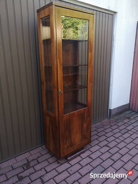Witryna Biblioteka Słupek ArtDeco Orzech Stary Swarzędz