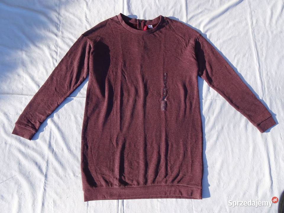 Burgundowa bluza sukienka dresowa HM S M H&M Pozostałe Nowy Sącz