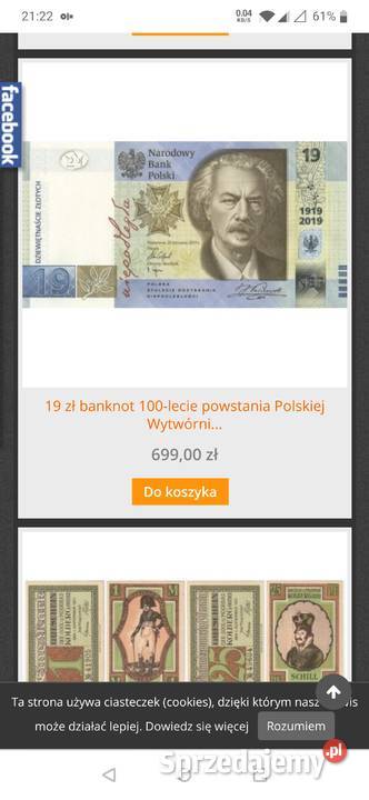 19 złotych Paderewski Banknot Kolekcjonerski zachodniopomorskie Szczecin
