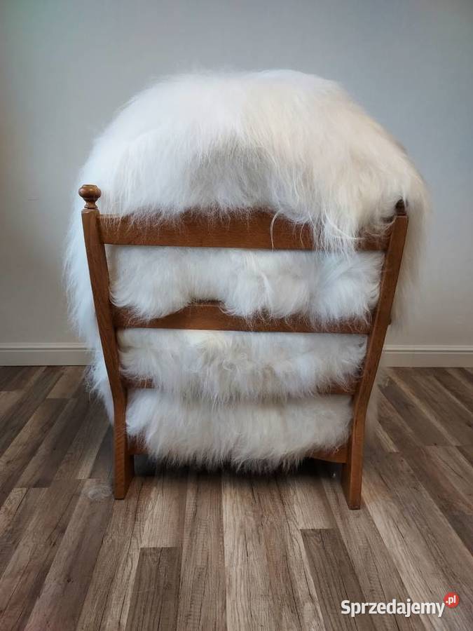 Fotel Skóra Owcza Fotel Obity Naturalną Skórą Szaflary