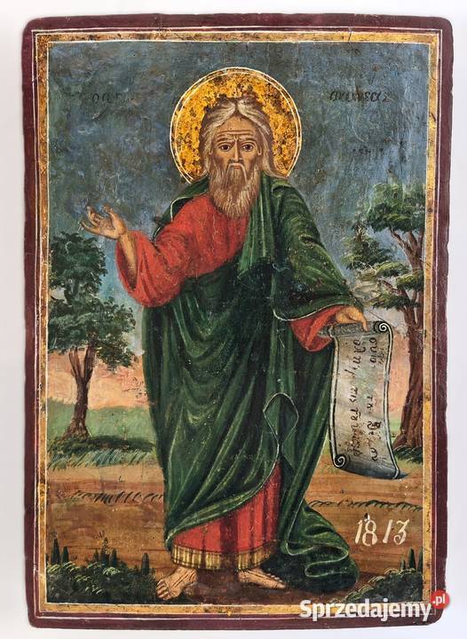 Ikona Święty Andrzej data 1813 0407 Warszawa
