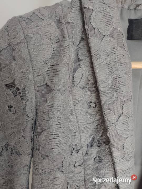 szara marynarka elegancka kokarda damska Jaworzno