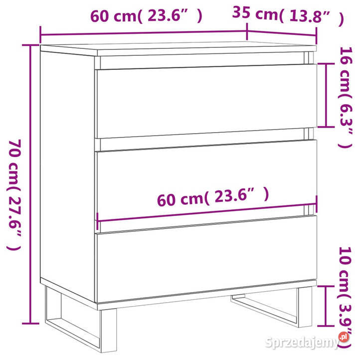 Komoda szarość betonu 60x35x70 materiał Komody Dom i Ogród mazowieckie
