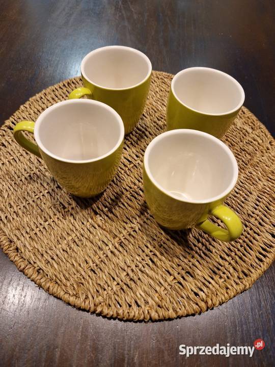 Filiżanki kubki na kawę cappuccino 4 żółte nowe Lublin