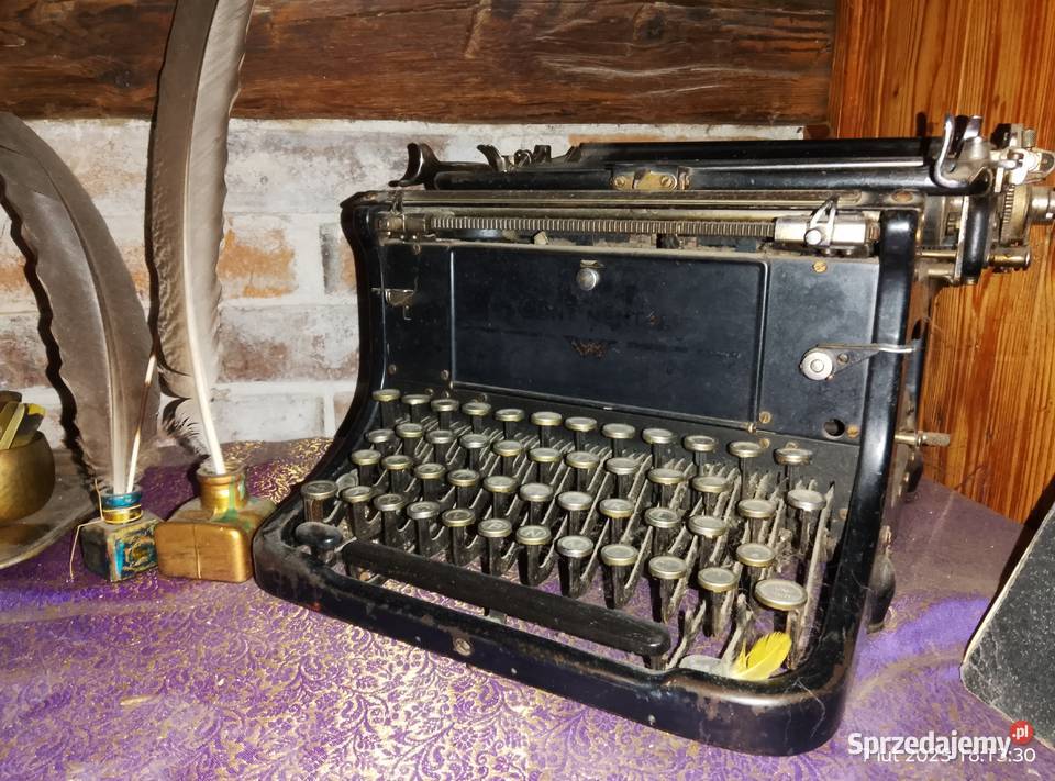 Maszyna do pisania i 2 kałamarze Antyki