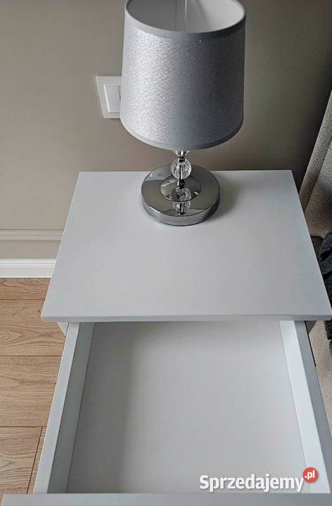 Stolik nocny biały mat GLAMOUR metalowe nogi X 35cm Łódź