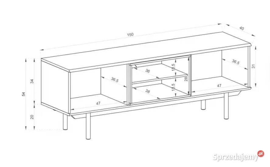 Nowa szafka RTV Inox 150 kolor SzaraHickory