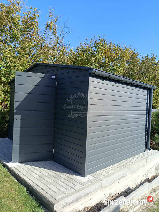 Schowek domek ogrodowy 45x35m antracyt rynny Oświęcim