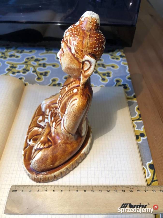 Figurka Budda masa gipsowa glazurowana Tychy
