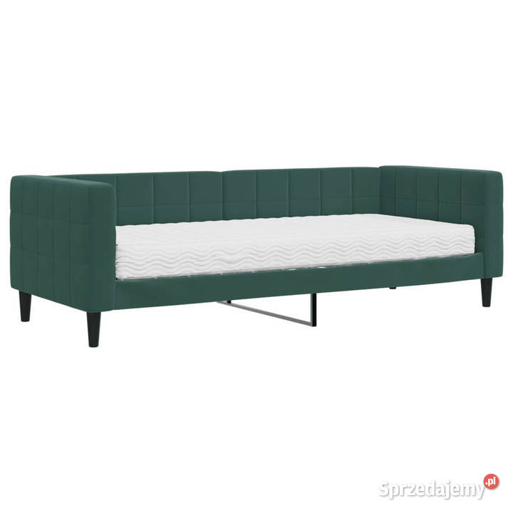 Sofa z materacem do spania ciemnozielona aksamit mazowieckie Warszawa
