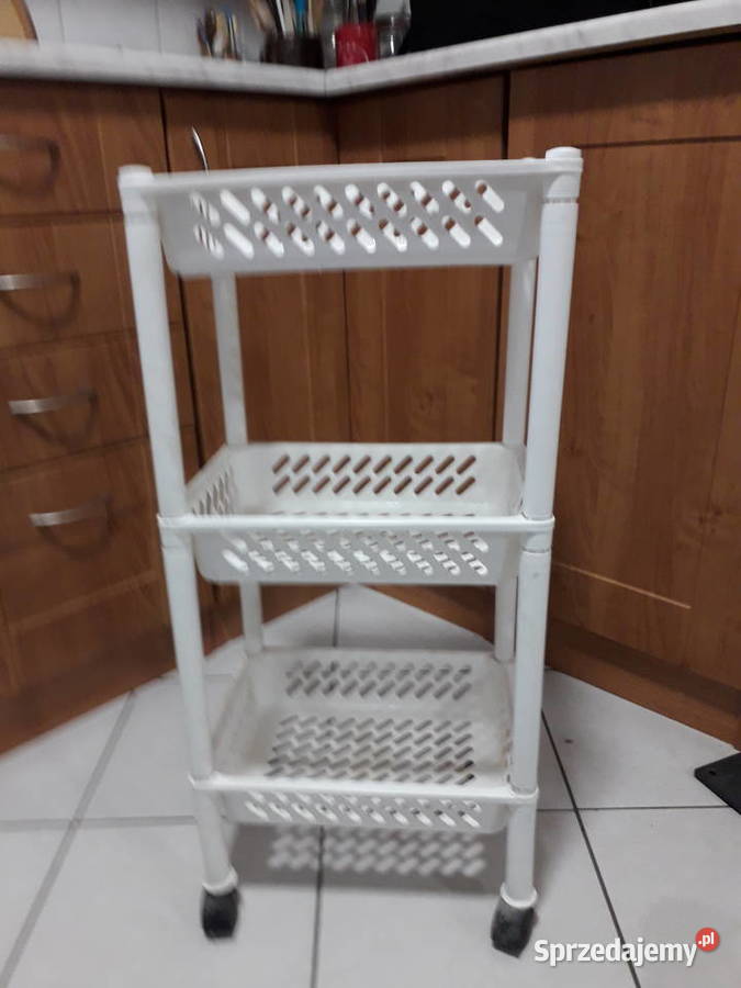 Półeczki plastikowe białe składane trzypiętrowe 70.5cm Kraków