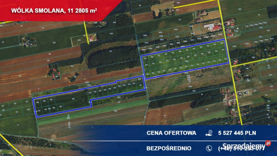 Działki inwestycyjne 1128 ha pod osiedle Gmina Wólka Smolana