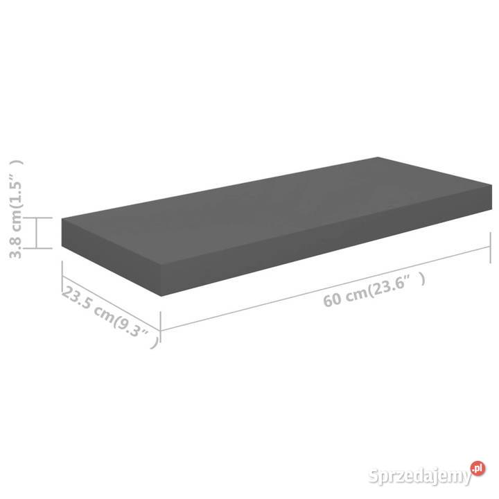 Półki ścienne 2 wysoki połysk szare 60x235x38 mazowieckie Warszawa