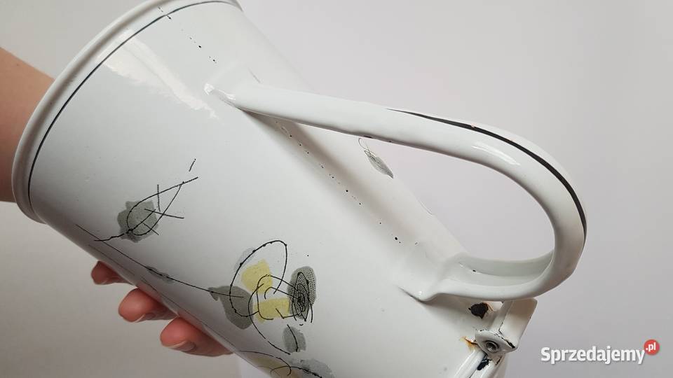 Emaliowany zestaw dzbanek filiżanka Olkusz PRL Pozostałe Dąbrowa Górnicza