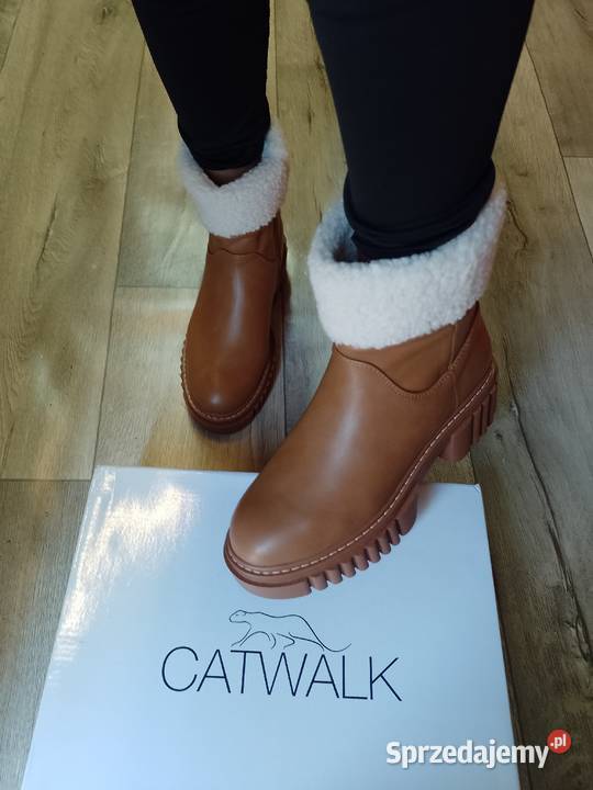 48 Catwakky Brązowe zimowe Kozaki Botki z Kraków